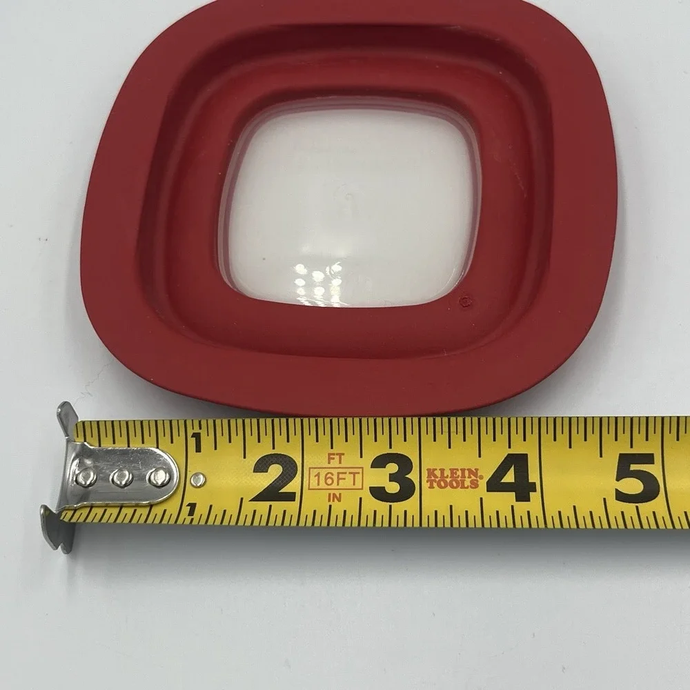Rubbermaid Square Glass Container 1 cup/236mL 7N68 WITH RED LID VTG RARE